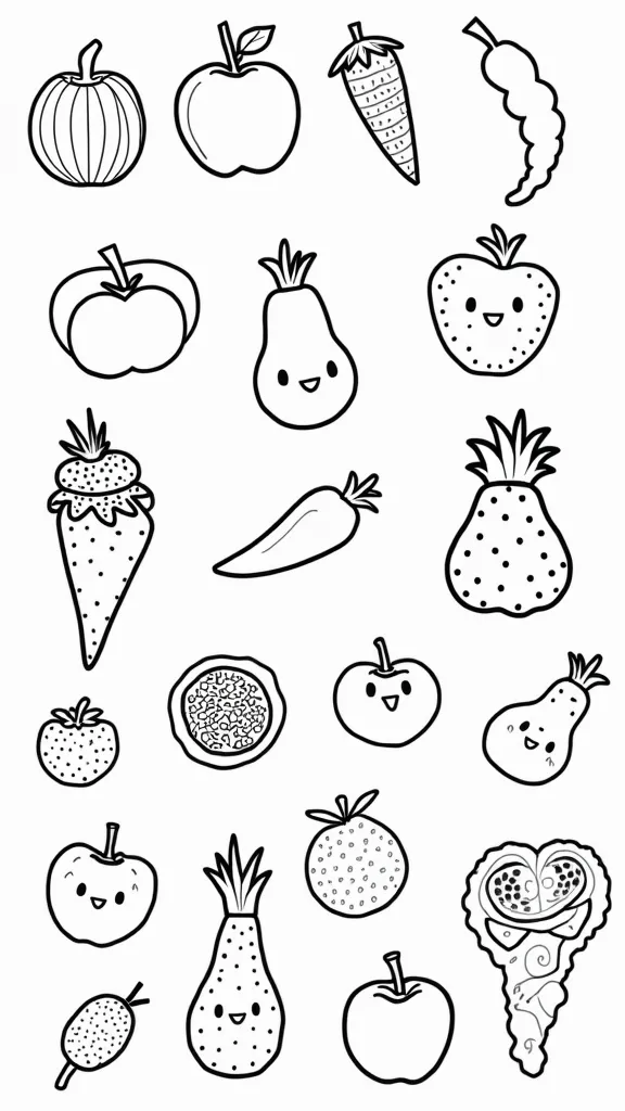 printable healthy food coloring pages